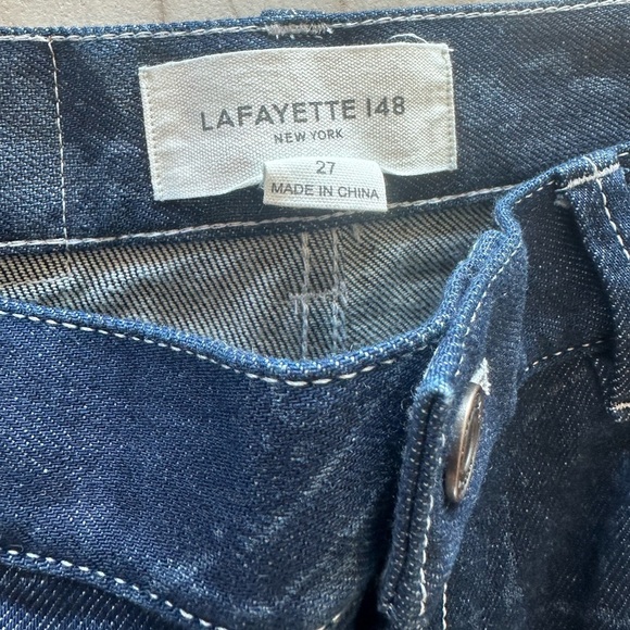 NWOT Lafayette 148 New York Postcards Laser Print York Denim Jeans 27​​ - Picture 8 of 13